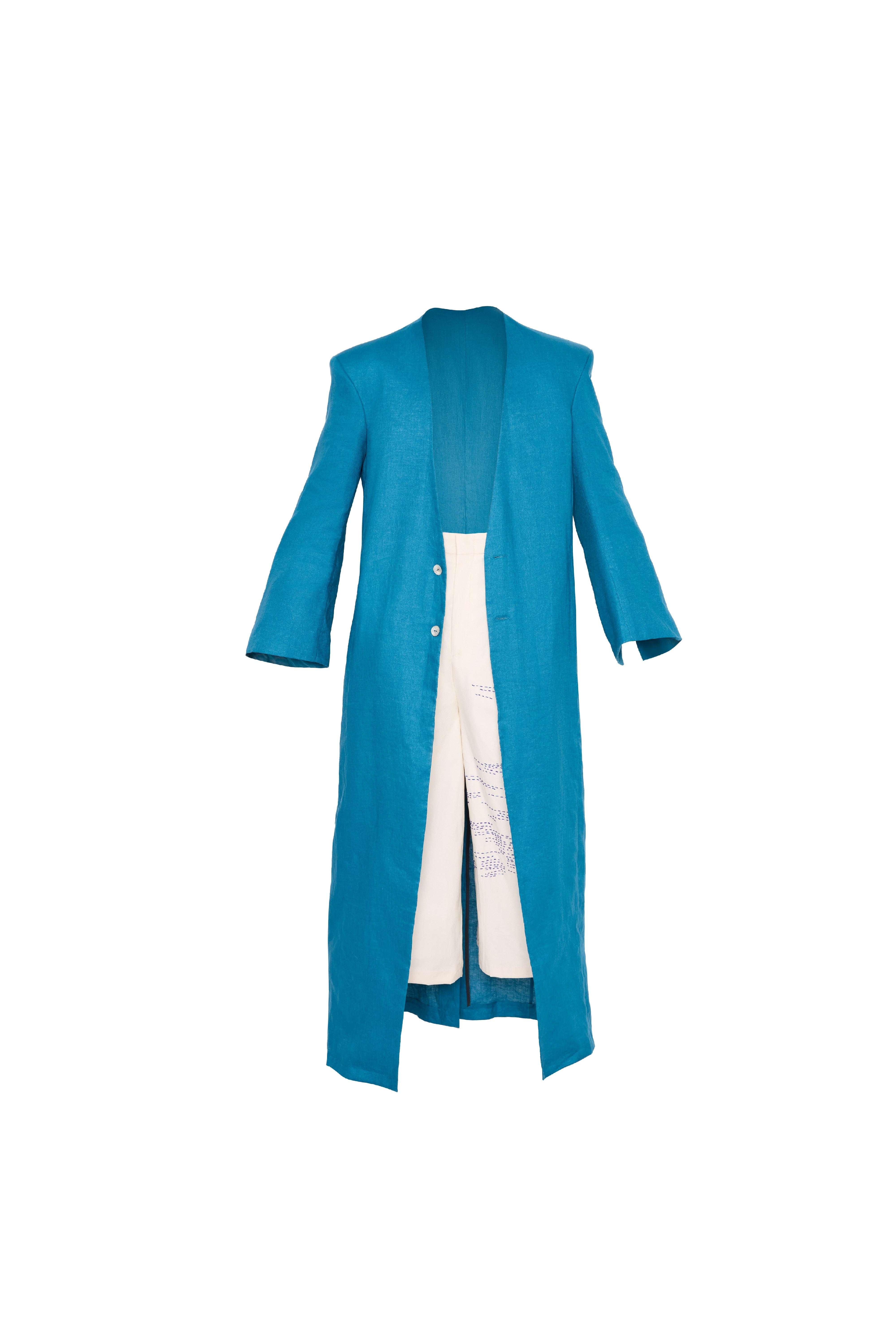 Blue Linen Caftan